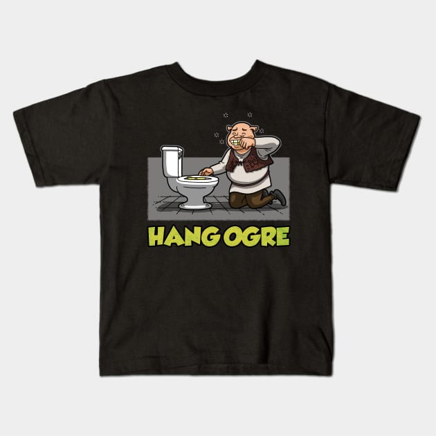 Hang Ogre Funny Drunk Ogre Cartoon Meme Kids T-Shirt by BoggsNicolas